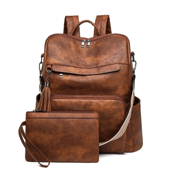 Laptop Backpack For Women Men,Leather Travel Backpack 15.6 Inch Work Computer Bags For Business College