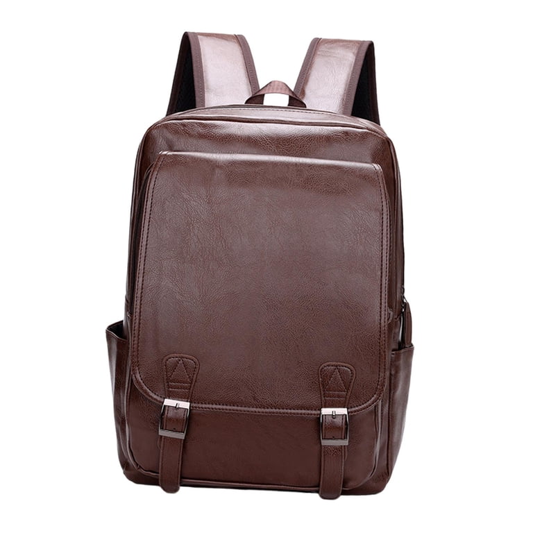 Brown Leather Backpack with Pouch Handmade Waxed Leather Backpack, Greek Student Bag - Etsy main image 2