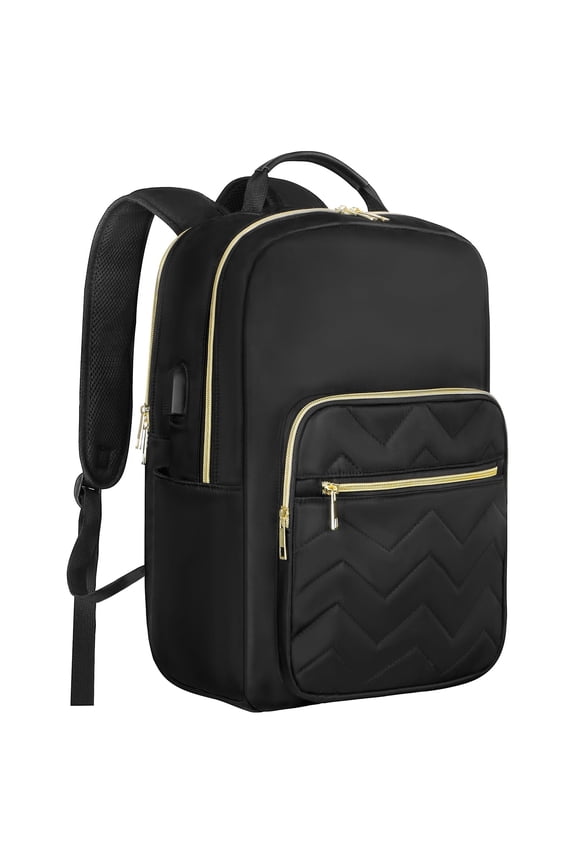 Laptop Travel Backpack, Water Resistant College Work Backpack for Men/Women Laptop Bag with USB Charging Port, Fits 15.6 Inch Laptops, Black