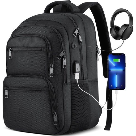 Laptop Backpack,School Backpack Large Bookbag with USB for High School College Students Office Business,