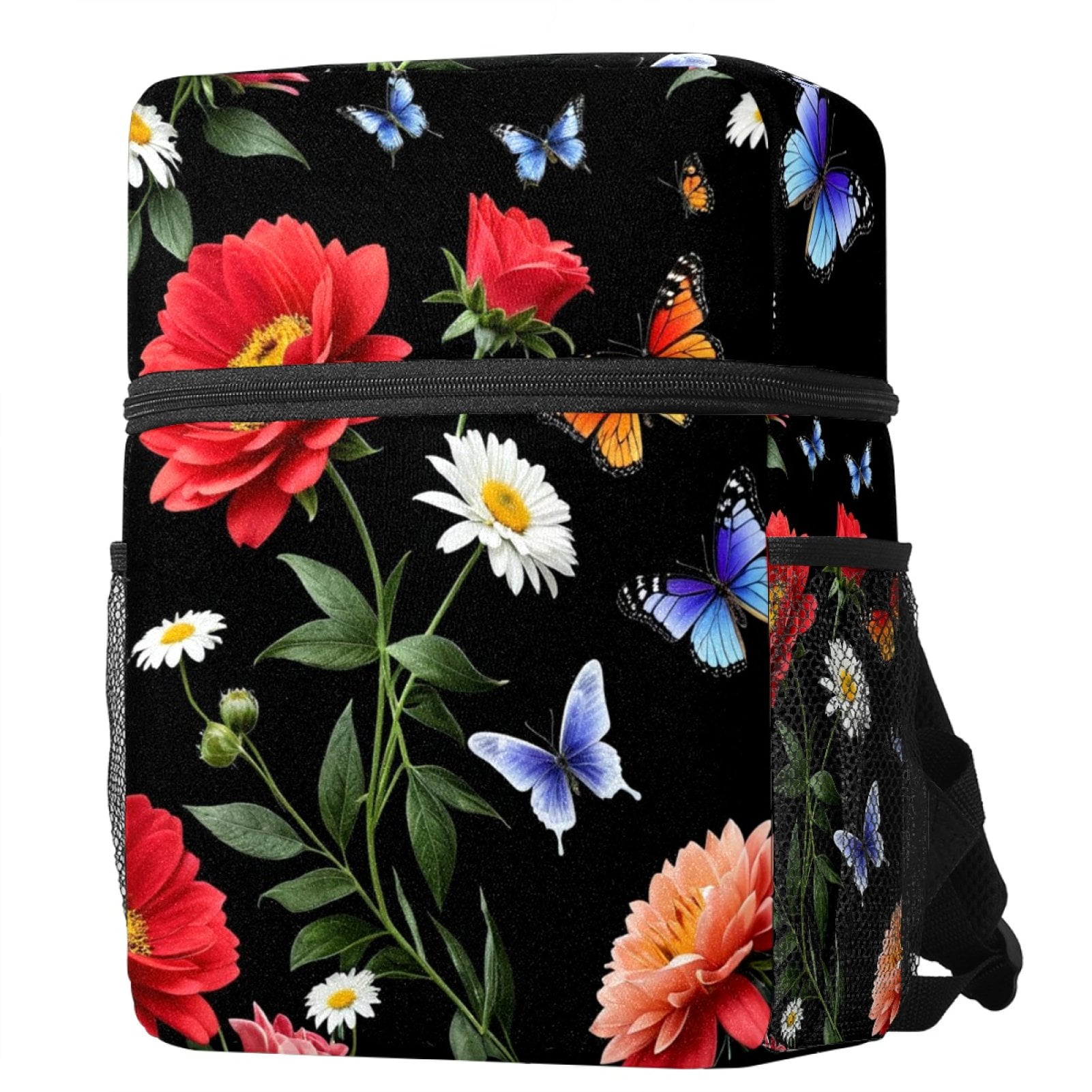 Laptop Backpack,Small Backpack for Women,Flip over Rectangular Backpack,Flowers Lilac Chamomile