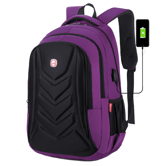 Laptop Backpack USB Charging Anti Theft Backpack,Purple
