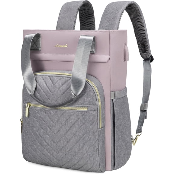 Laptop Backpack for Women, 15.6 Inch Work Business Laptop Bag, Wide Top Open Teacher Nurse Bag with USB Port, Waterproof Computer Backpack Purse for travel, Black