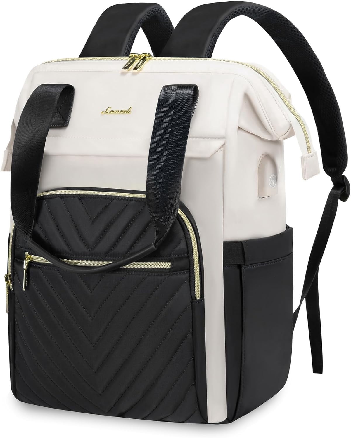 Laptop Backpack for Women, 15.6 Inch Work Laptop Bag，Waterproof Teacher Nurse Bag with USB Port, Fashion Travel Bag Business Computer Backpack Purse,Beige-Khaki