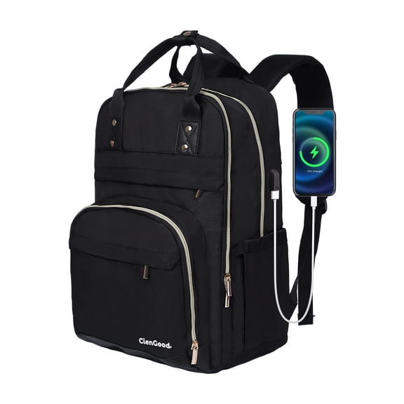 Laptop Backpack for Women Bag with USB Charging Port, 15.6 Inch Work Travel Backpack, College Bookbag Waterproof Business Computer Backpack Anti-theft Casual Backpacks for Nurse Teacher