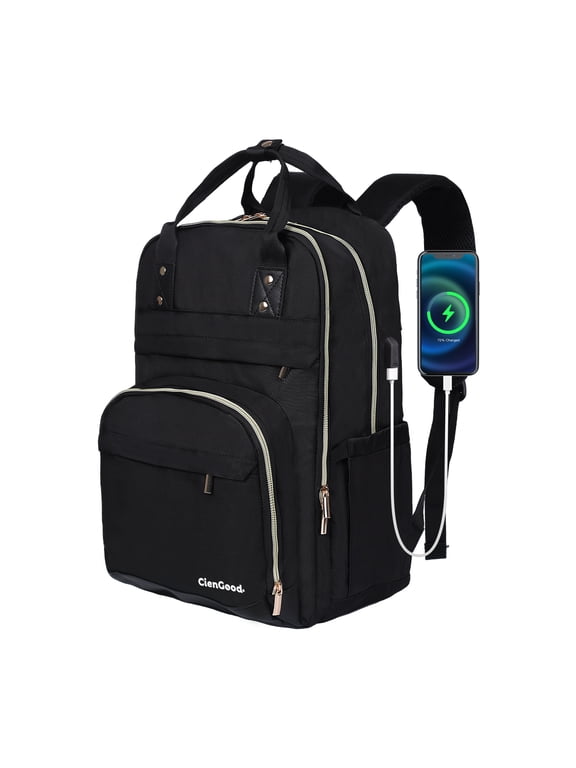 Laptop Backpack for Women Bag with USB Charging Port, 15.6 Inch Work Travel Backpack, College Bookbag Waterproof Business Computer Backpack Anti-theft Casual Backpacks for Nurse Teacher