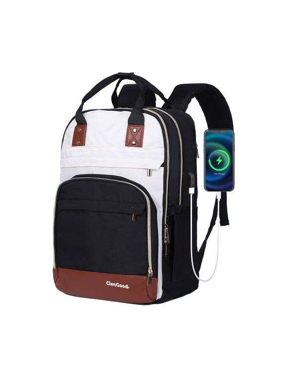 Laptop Backpack for Women Bag with USB Charging Port, 15.6 Inch Work Travel Backpack, College Bookbag Waterproof Business Computer Backpack Anti-theft Casual Backpacks for Nurse Teacher