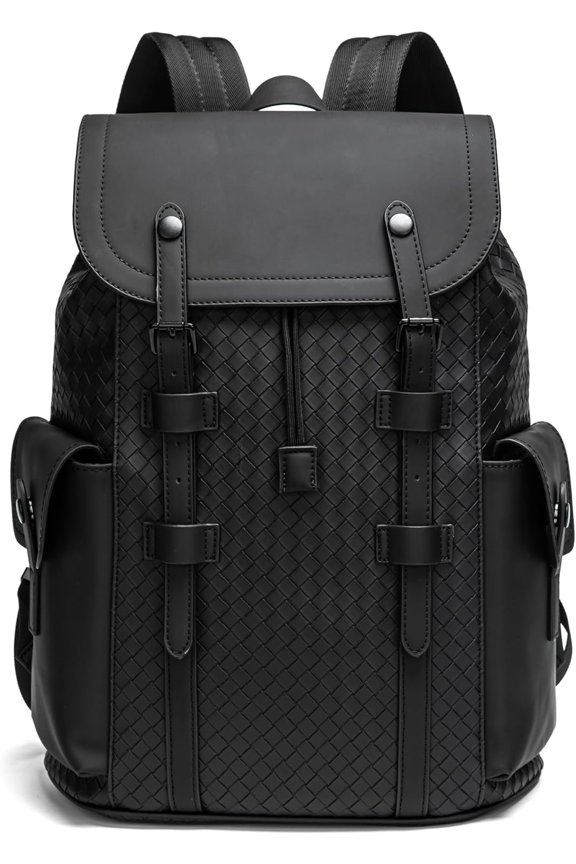 Laptop Backpack for Men Luxury Anti- Travel Backpack Casual Business Waterproofing Bag (A-woven black-1)