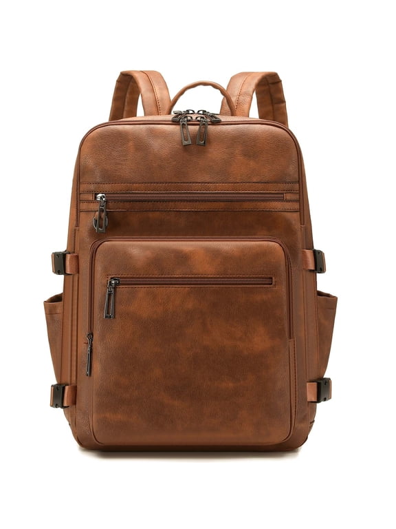 Laptop Backpack for Men Women 24L Leather Travel Backpack for Travel Work