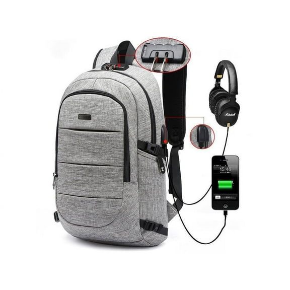 Laptop Backpack for Men & Women, Anti Theft Waterproof Backpack with USB Charging Port, Travel Business Backpack Fits Under 15.6-Inch Laptop Notebook