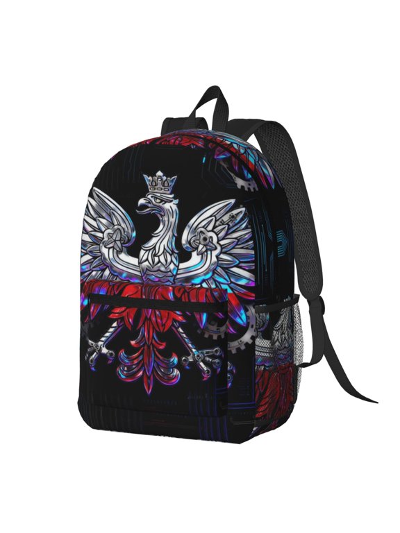 Laptop Backpack for Women Men Polish-Flag Lightweight Casual Backpacks 17 inch Travel Bag