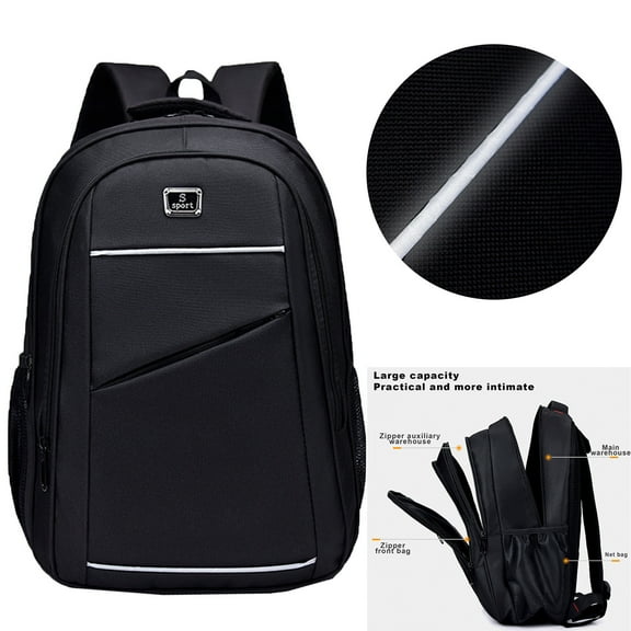 Laptop Backpack with Reflective Strips, Large Capacity Multi-Compartment Computer Bag for Students, Work, School and Travel