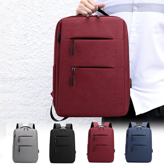 Laptop Backpack with USB Charging Port, Business Travel Slim Backpack, Water Resistant Nylon Computer Bag for Men Women Work Office