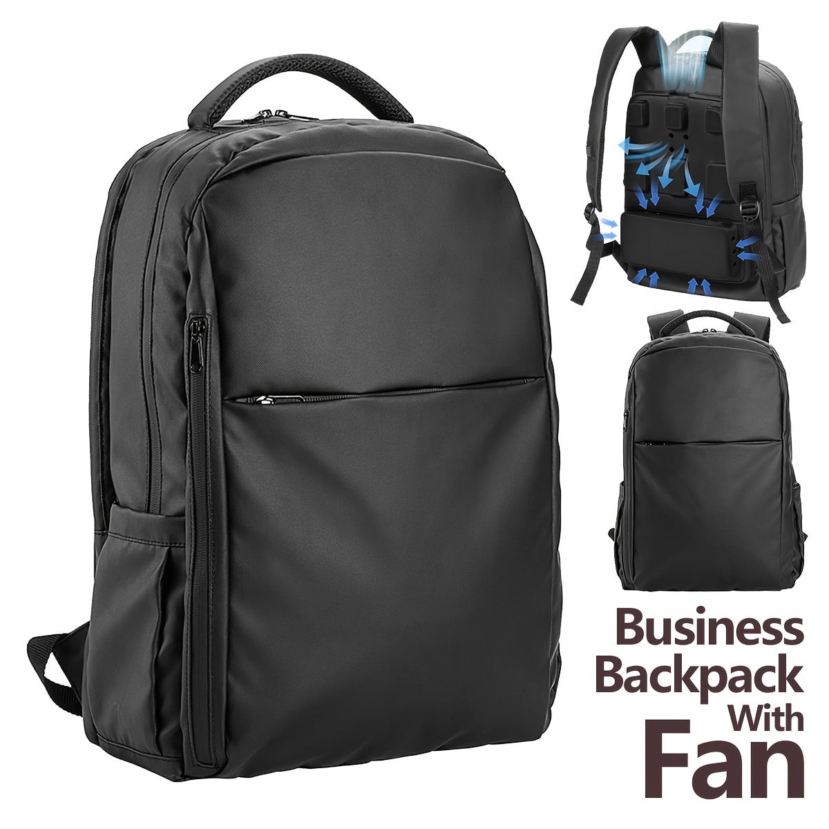 Laptop Backpack with USB Fan Water Resistant Backpacks for Adults, 18L ...