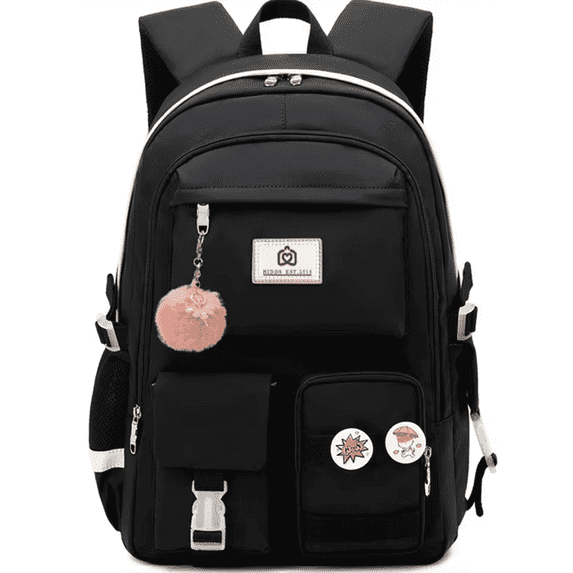 AO ALI VICTORY Laptop Backpacks 15.6 Inch School Bag College Backpack for Girls Backpack Anti Theft Travel Daypack Large Bookbags for Teens Girls Women Students (Black)