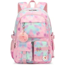 Laptop Backpacks 15.6 in School Bag College Backpack Anti Theft Travel Daypack Large Bookbags for Teens Girls Women Students (Tie-dye Pink)