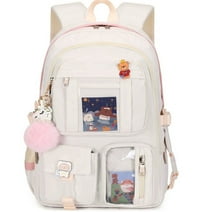 Laptop Backpacks 16 Inch College Backpack Large Travel Daypack Kawaii Bookbags for Girls Women Students （Off-white）