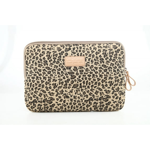 Laptop Bag 13,14,15.15.6 inch Leopard Canvas Sleeve Case for MacBook Air Pro Fashion Women Handbag Dropship (Sleeve Brown,14 inch)