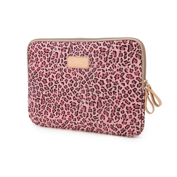 Laptop Bag 13,14,15.15.6 inch Leopard Canvas Sleeve Case for MacBook Air Pro Fashion Women Handbag Dropship (Sleeve Rose Red,14 inch)