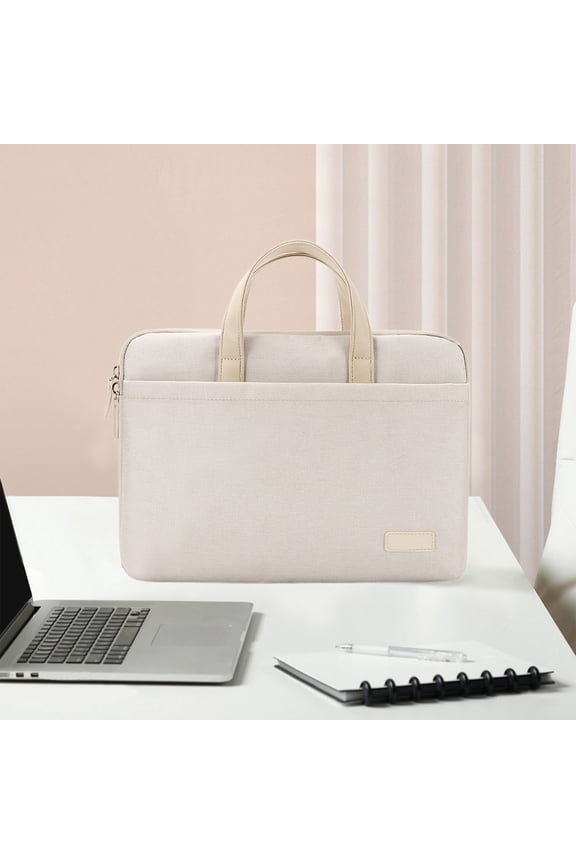 Laptop Bag 13.3 to 14 Inch Portable Business Briefcase - Lightweight Polyester Computer Case for Work Travel - Scratch Resistant Watertight Notebook Carrying Case for Men Women Office Commuting