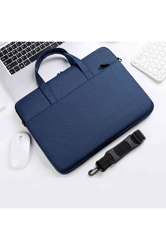 Laptop Bag 14 Inch Waterproof Oxford Cloth Briefcase | Adjustable Crossbody Shoulder Strap | Multiple Compartments | Lightweight Gray Pink Blue | Business Travel Organizer