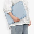 thumbnail image 1 of Laptop Bag 15.6 Inch, Water-Resistant Business Computer Sleeve, Large Capacity Office Messenger Bag, Gray or Blue, 1 of 9