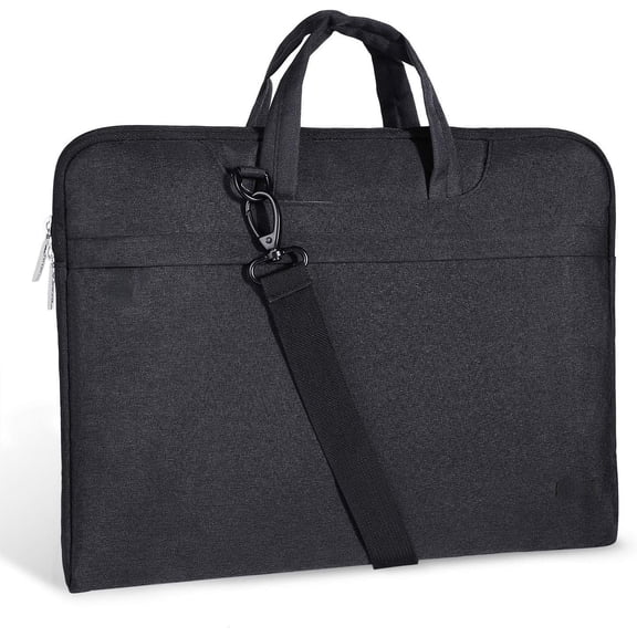 Laptop Bag 17 17.3 Inch Laptop Sleeve Case with Straps & Handle, Case Cover Slim Briefcase Compatible with 17-18" , Black