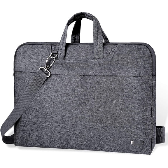 Laptop Bag 17 17.3 Inch Water-resistant Laptop Sleeve Case with  Straps & Handle,  Case Cover Slim Briefcase Compatible with 17-18"    , Grey