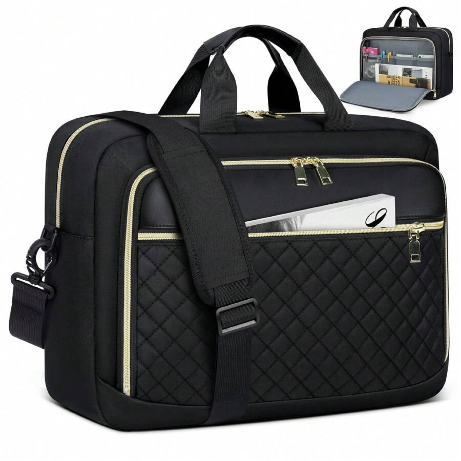 Water Resistant Laptop Messenger Bag – Fits Up To 15.6 Inch, Adjustable Strap, Multiple Pockets