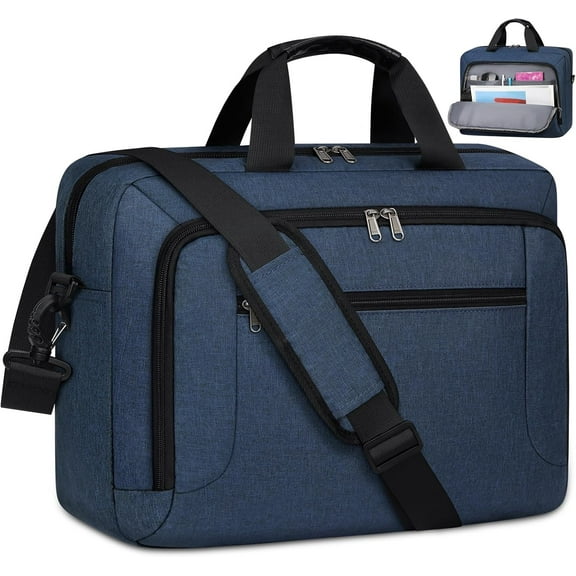 Laptop Bag 17.3 Inch Laptop Briefcase Large  Laptop Case for Men Women Business Office Work Computer Bag 17 Inch Adjustable  Messenger Bag, Blue