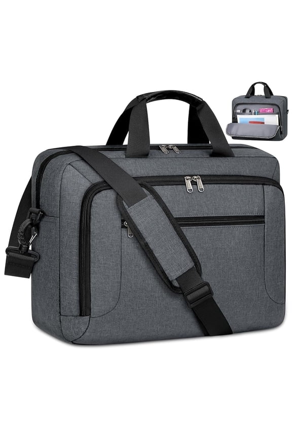 Laptop Bag 17.3 Inch Laptop Briefcase Large Waterproof Laptop Case for Men Women Business Office Work Computer Bag 17 Inch Adjustable Shoulder Messenger Bag,Gray