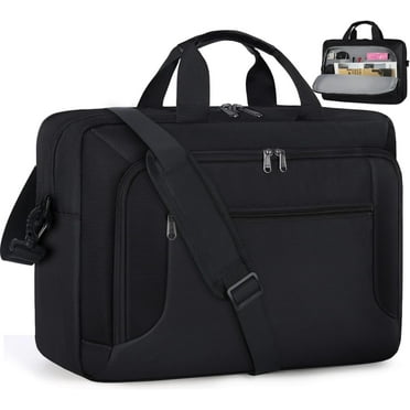 Laptop Bag 17.3 Inch Laptop Briefcase Large Waterproof Laptop Case for Men Women Business Office Work Computer Bag 17 Inch Adjustable Shoulder Messenger Bag,Black