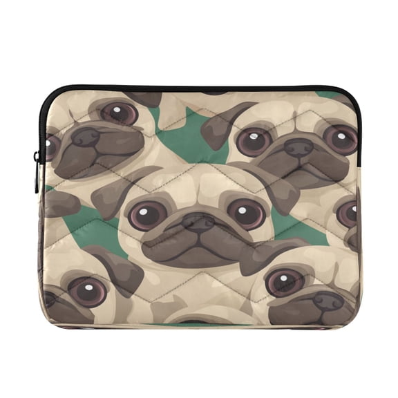 Laptop Bag Briefcase Computer Inner Bag Computer Bag Laptop Sleeve Case for Work Travel School Cartoon-style Beige Pugs