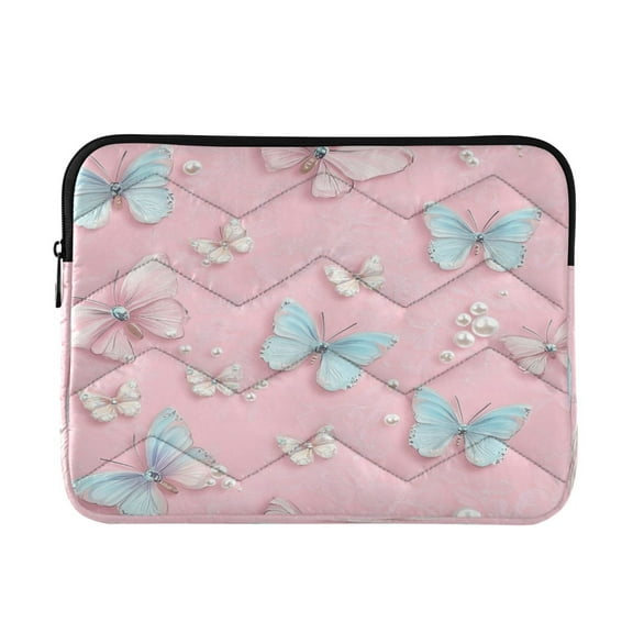 Laptop Bag Briefcase Computer Inner Bag Computer Bag Laptop Sleeve Case for Work Travel School Pink and Light Blue Butterflies