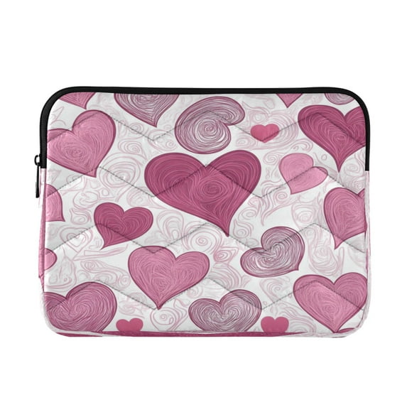 Laptop Bag Briefcase Computer Inner Bag Computer Bag Laptop Sleeve Case for Work Travel School Pink and Maroon Hearts