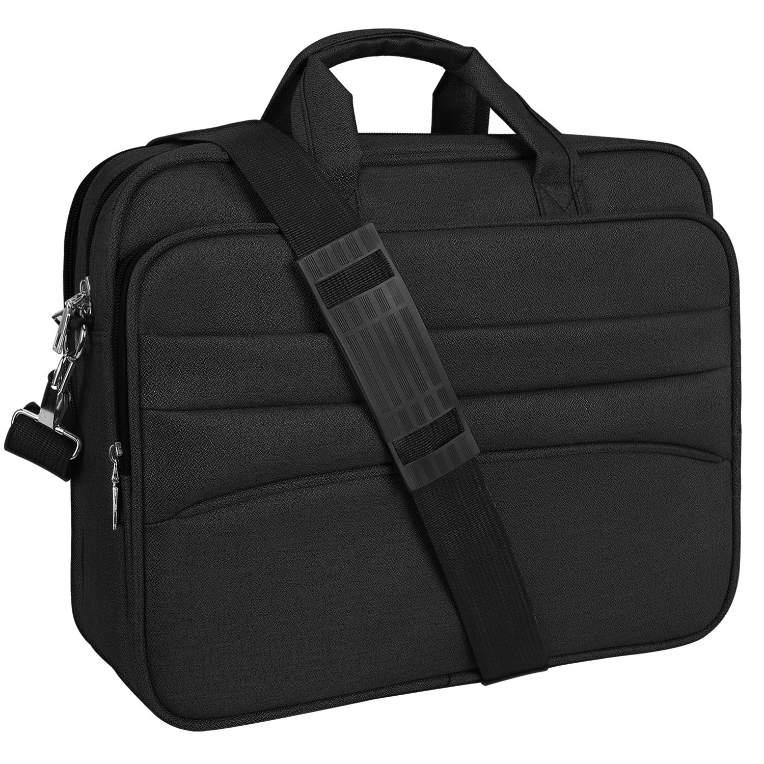 CshidWorld Laptop Bag Case, 15.6 inch TSA Laptop Sleeve Computer Bag Water Resistant Computer  Carrying Bag for Business Travel Office, Gifts for Men Women, Black
