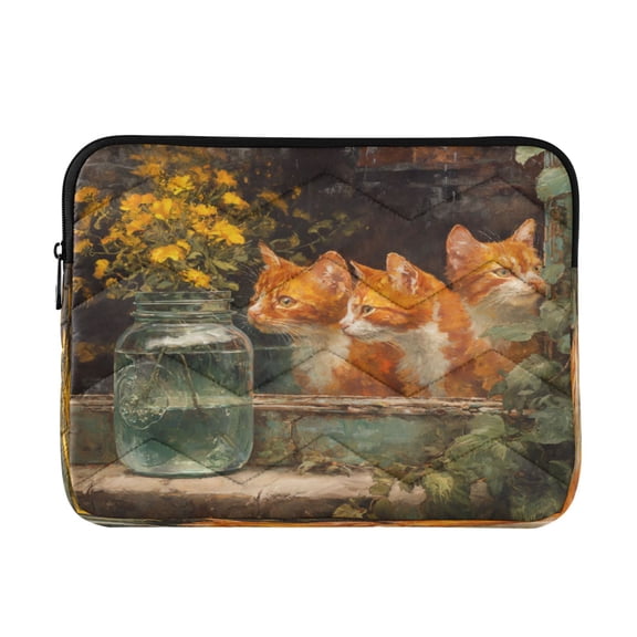 Laptop Bag Briefcases Computer Inner Bags Computer Bags Laptop Sleeves Work Travel School Bag13inch Three Orange Cats