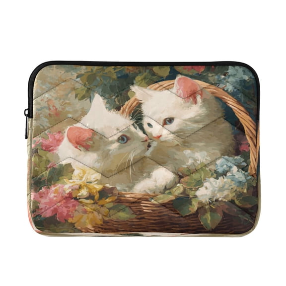 Laptop Bag Briefcases Computer Inner Bags Computer Bags Laptop Sleeves Work Travel School Bag13inch Two Cute White Cats