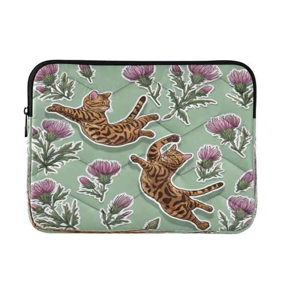 Laptop Bag Briefcases Computer Inner Bags Computer Bags Laptop Sleeves Work Travel School Bag13inch Two Scuffling Tabby Cats