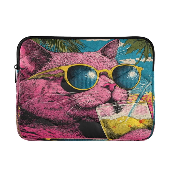 Laptop Bag Briefcases Computer Inner Bags Computer Bags Laptop Sleeves Work Travel School Bag16inch Pink Cat Wearing Sunglasses
