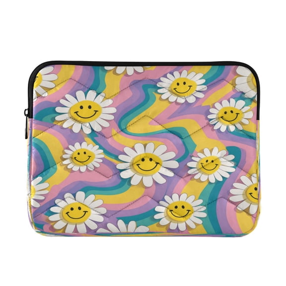 Laptop Bag Briefcases Computer Inner Bags Computer Bags Laptop Sleeves Work Travel School Bag16inch Smiley Faces on The Flowers