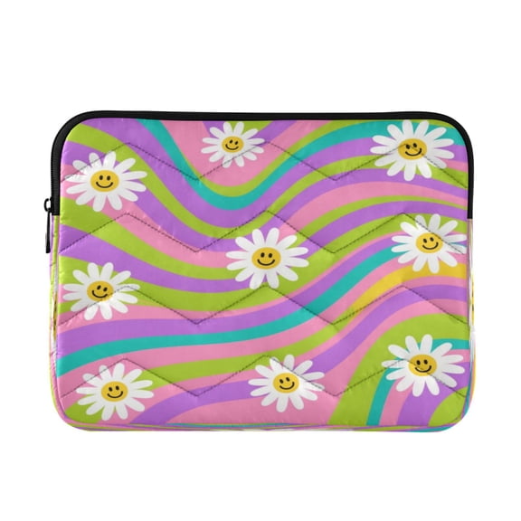 Laptop Bag Briefcases Computer Inner Bags Computer Bags Laptop Sleeves Work Travel School Bag16inch Smiling Daisy on Multicolor Background