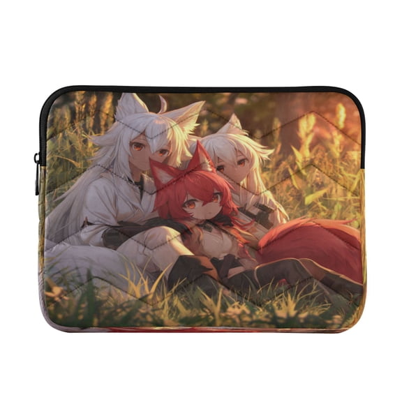 Laptop Bag Briefcases Computer Inner Bags Computer Bags Laptop Sleeves Work Travel School Bag16inch Three Anime Foxes