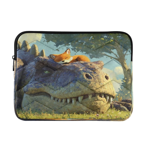 Laptop Bag Briefcases Computer Inner Bags Computer Bags Laptop Sleeves Work Travel School Bag16inch Tyrannosaurus Rex and Fox