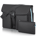 thumbnail image 1 of 15.6 Inch Water Resistant Laptop Bag for Men, Professional Messenger Briefcase with Adjustable Strap, Padded Computer Case for Travel Office School, Black, 1 of 7