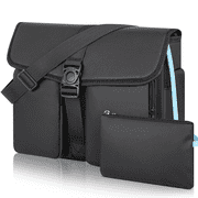 15.6 Inch Water Resistant Laptop Bag for Men, Professional Messenger Briefcase with Adjustable Strap, Padded Computer Case for Travel Office School, Black