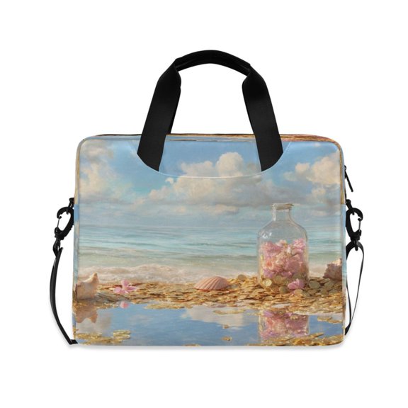 Laptop Bag Laptop Briefcase 15.7 x 3 x 11.8 Inches Laptop Bag Briefcases Laptop Storage Travel Laptop Bag Work Laptop Bag Beach Covered with Coins