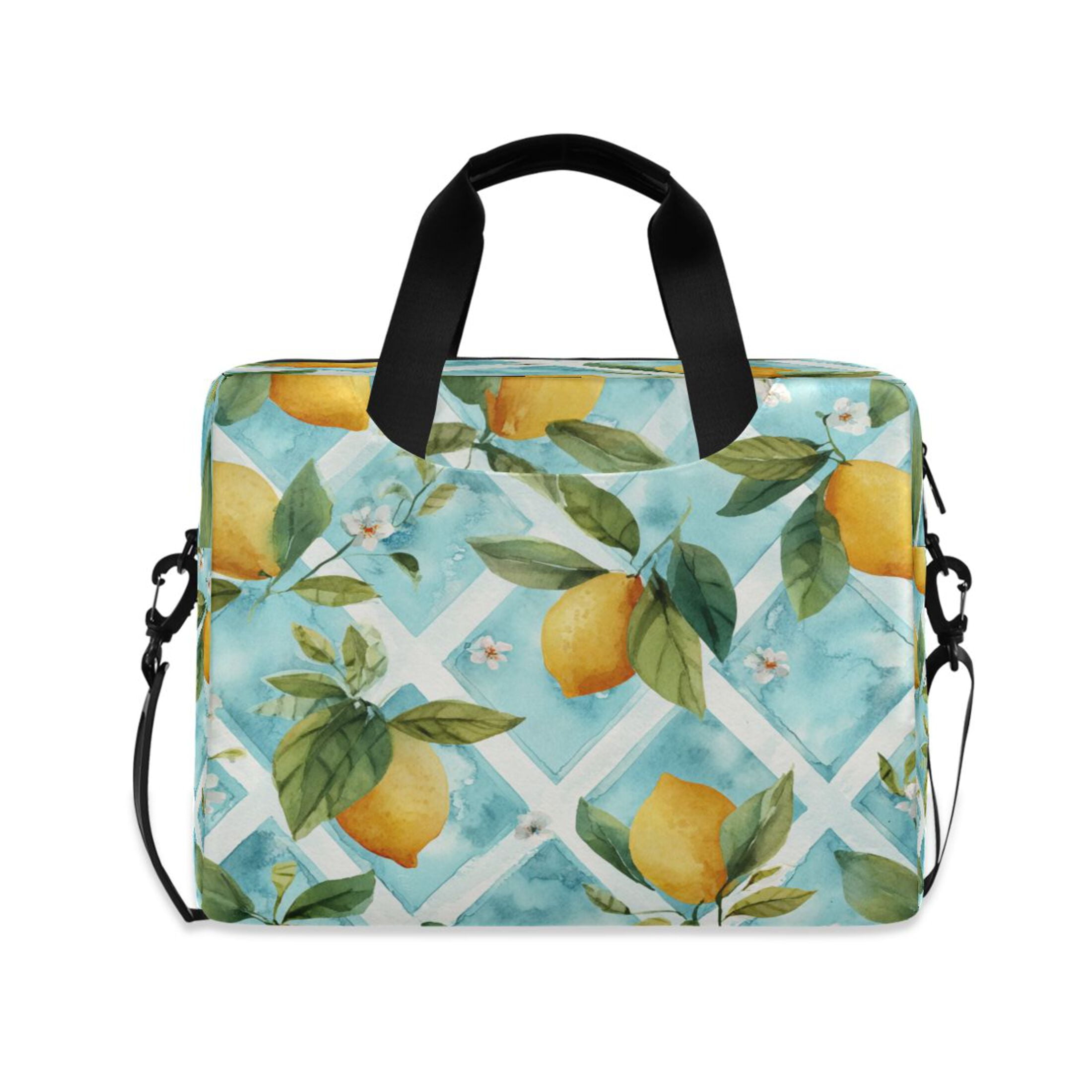 Laptop Bag Laptop Briefcase 15.7 x 3 x 11.8 Inches Laptop Bag Briefcases Laptop Storage Travel Laptop Bag Work Laptop Bag Beautiful Yellow Lemon Pattern