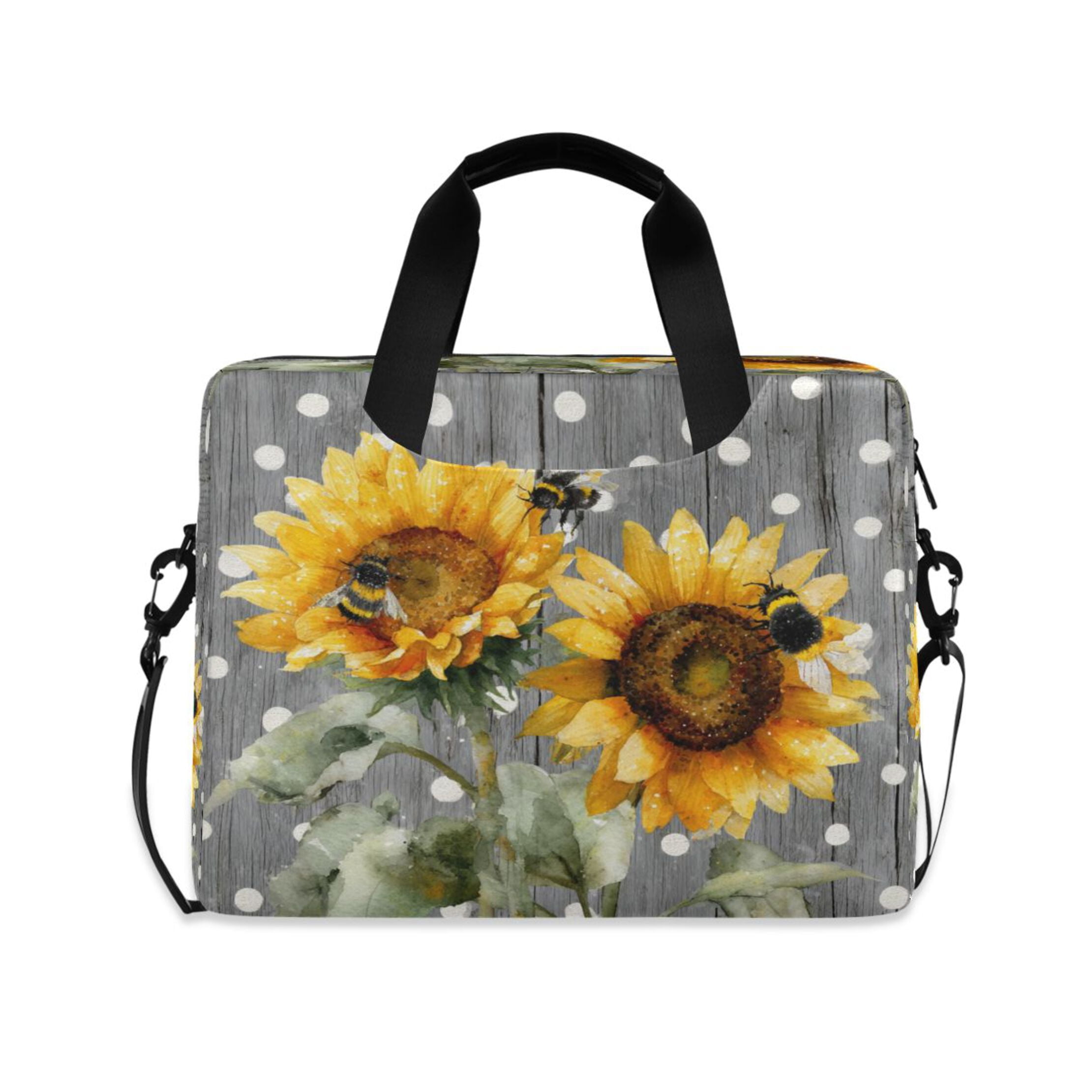 Laptop Bag Laptop Briefcase 15.7 x 3 x 11.8 Inches Laptop Bag Briefcases Laptop Storage Travel Laptop Bag Work Laptop Bag Bee Sunflower