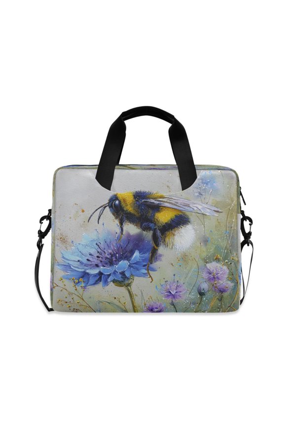 Laptop Bag Laptop Briefcase 15.7 x 3 x 11.8 Inches Laptop Bag Briefcases Laptop Storage Travel Laptop Bag Work Laptop Bag Bumblebee on Flowers